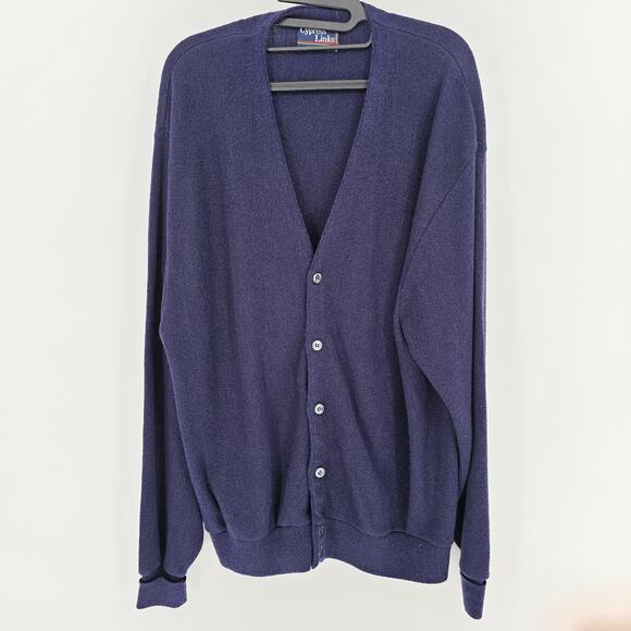 VTG Cypress Links Cardigan Sweater XL Button Up Golf Wear Preppy Office USA Made - Picture 1 of 5